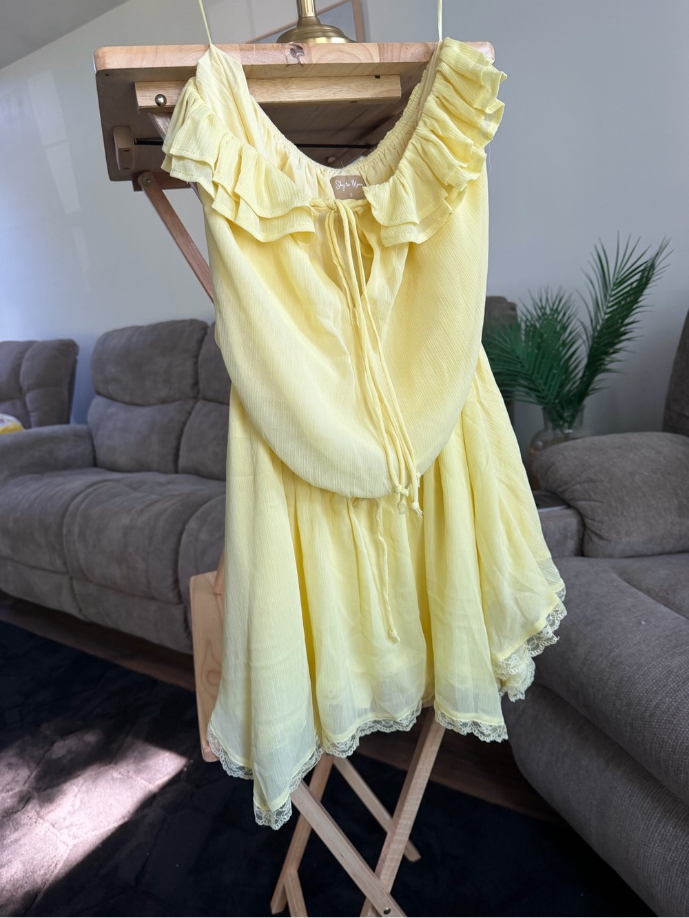 Light Yellow Ruffled Sundress